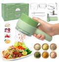 4 in 1 Handheld Electric Vegetable Cutter Set, Portable Mini Wireless Food Processor with Brush, Gatling Vegetable Cutter Electric Garlic Chopper for Garlic Pepper Chili Onion Celery Ginger Meat